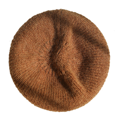 印计谷羽原创韩系新年红羊毛贝雷帽女秋冬百搭氛围感针织帽子保暖