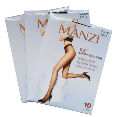 3条曼姿10dt裆脚尖透明女丝袜
