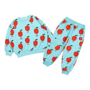 BEBEDEPINO贝贝品诺儿童满印运动套装男女宝舒适休闲卫裤百搭卫衣