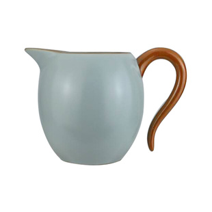 聚器堂天青色汝窑公道杯带把手冰裂釉陶瓷加厚汝瓷分茶器匀杯小号