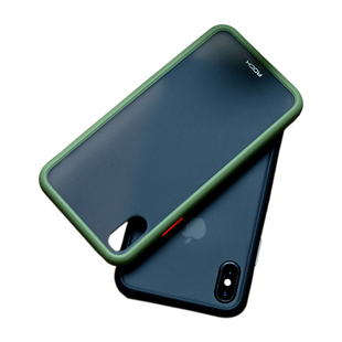ROCK适用苹果X手机壳防摔撞色手机保护套透明磨砂硅胶iphonexs max新款全包边气囊加厚xr网红xsxmax个性软套