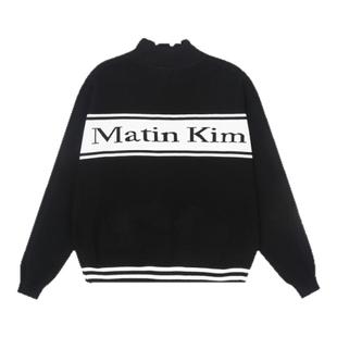 【现货】fletta bloom韩国小众MK针织提花字母拉链宽松开衫毛衣