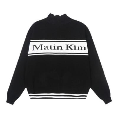 【现货】fletta bloom韩国小众MK针织提花字母拉链宽松开衫毛衣