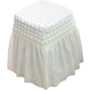 弹力万能板凳子套罩圆形方形通用铁艺塑料草墩花边梳妆餐桌座椅罩