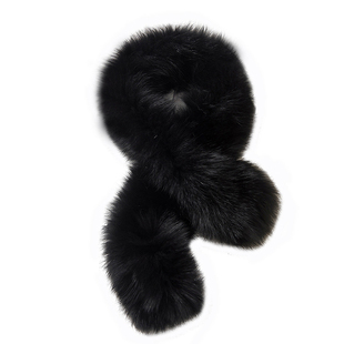 小依家定制韩版新品狐狸毛交叉围脖皮草围巾女冬整皮开条编制围巾