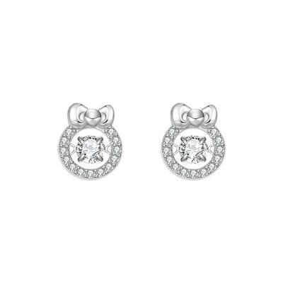 潮色绘三丽鸥Hellokitty纯银耳钉