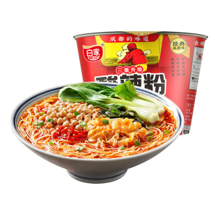 白家陈记酸辣粉桶装108g*12整箱重庆酸辣粉肥肠味方便面粉丝碗装