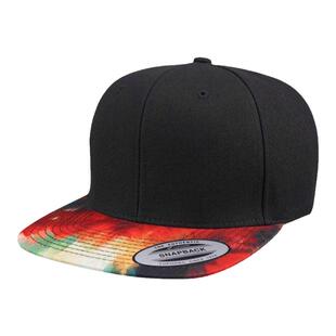 FLEXFIT美式嘻哈平沿帽子男女街头时尚平檐帽东北大花潮牌棒球帽