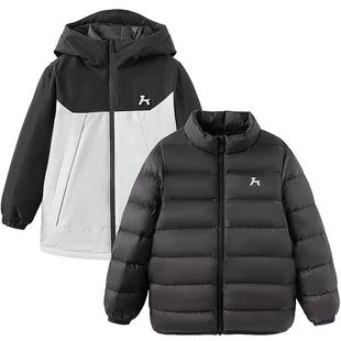 森马儿童羽绒服2024年新款套装三合一加厚外套男童女童两件套童装