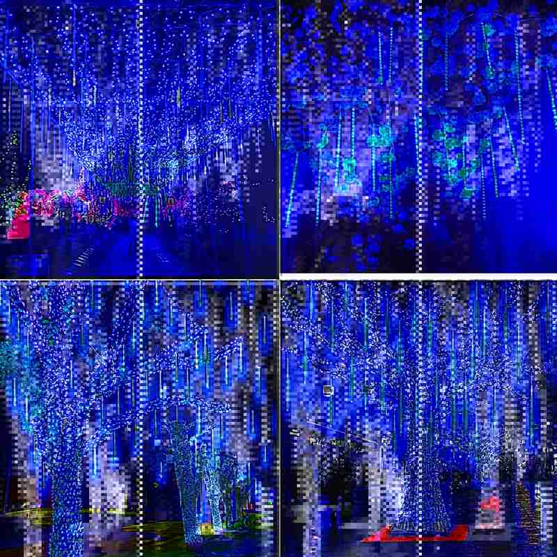 现货led流星灯管太阳能流星雨灯圣诞挂树灯装饰灯户外流星灯