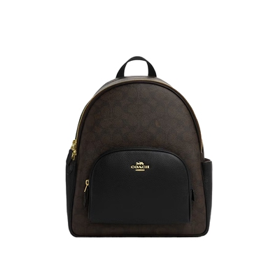 COACH/蔻驰官方 奥莱款COURT女士PVC配皮老花双肩包背包CZ176