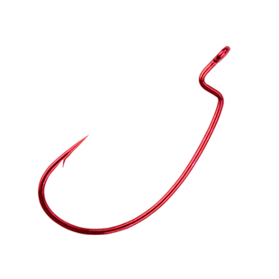 日本DECOY胜一WORM17R 红色宽腹曲柄钩 德州路亚软饵软虫钩单钩