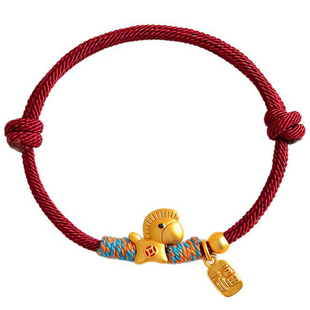 普陀山2026属马本命年红绳编织绳高端手链男款护身符转运珠红手绳