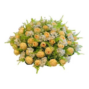 酒店转盘餐桌花圆桌摆花演讲台仿真花会议桌花餐桌花假花装饰花