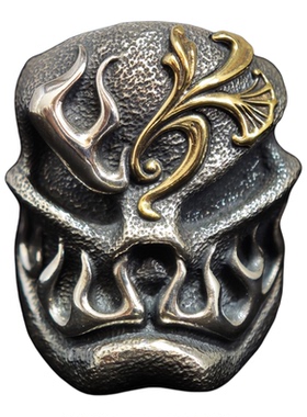 铁头的店 925银 STARLINGEARA 斯特林 复古朋克 锤纹烈火戒指