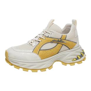 金利来女鞋秋季新款厚底增高老爹鞋网面透气百搭运动休闲鞋女