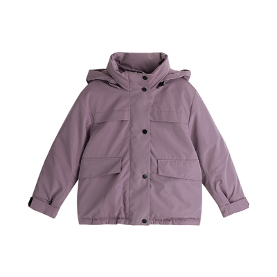 儿童工装风短款防风羽绒服