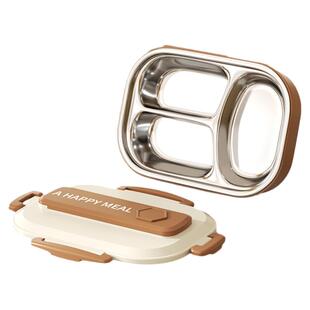 2025新款儿童保温饭盒小学生专用三格便当盒上班族便携分格餐盒