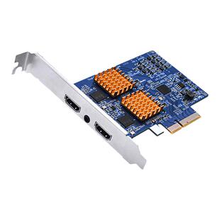 九音九视内置2路4K60采集卡PCI-E高清HDMI双机位相机单反视频直播
