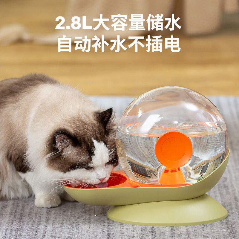 无线大容量蜗牛饮水机猫咪不插电自动喂水狗狗宠物饮水器具