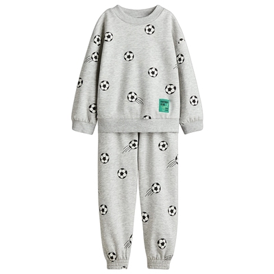 HM童装男童套装2件式冬季印花卫衣圆领卫衣运动长裤1311046