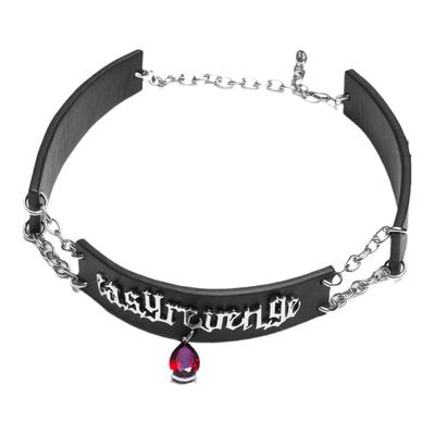 LosingBargain红宝石皮革项链