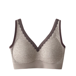 背心式宽肩带无钢圈舒适聚拢文胸跑步运动睡眠内衣上托纯色固定薄