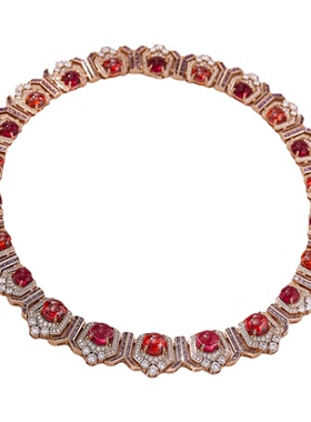 小众高级感法式复古名媛晚宴礼服锁骨链红色choker新娘婚礼项链女