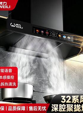 威力油烟机家用抽油烟机顶吸式变频大吸力一级能效欧式吸油烟机