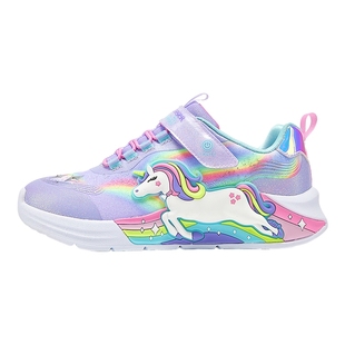 Skechers斯凯奇女童鞋运动鞋魔术粘小球鞋闪灯休闲鞋302298L/LVMT