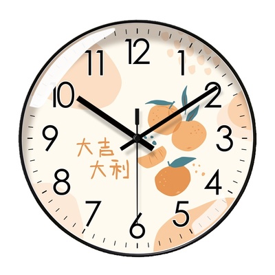 客厅挂钟易普拉玻璃静音扫秒创意