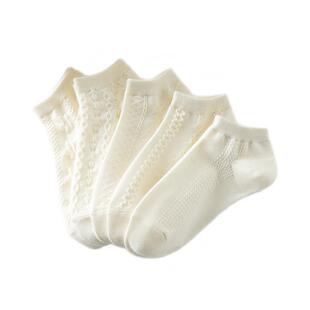 白色短款袜子女士浅口短袜夏季简约船袜透气薄款ins潮中短筒袜女