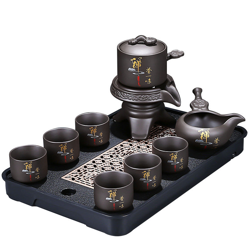紫砂懒人功夫茶具家用简约半自动功夫茶具