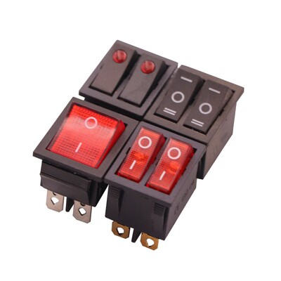 双开船型开关红色6脚2档