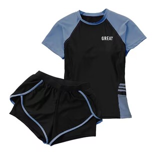 新款分体泳衣女套装2024时尚保守显瘦游泳馆专用运动专业训练泳装