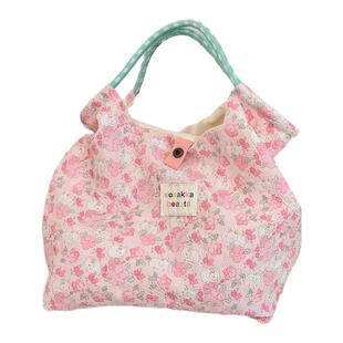 小白兔几 卡通压花手拎包女手提单肩帆布袋上班通勤包逛街购物袋