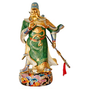 北京珐琅景泰蓝武财神关公圣像传统纯手工非遗传承大雄宝殿摆件