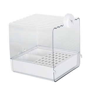 鹦鹉喂食器外置防溅洗澡盆食盒牡丹玄凤多功能小鸟食盒大容量横丝