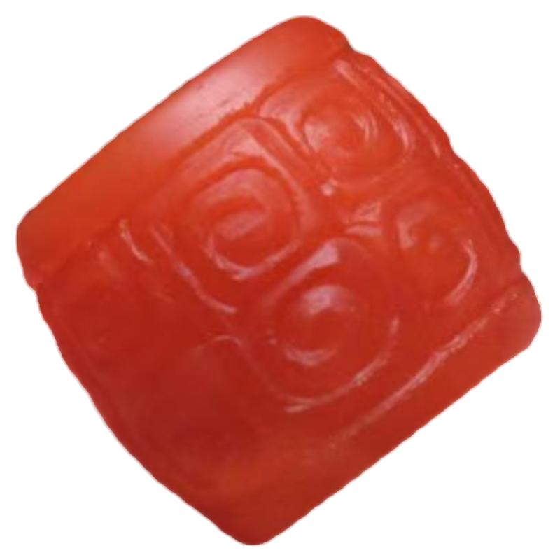 天然隔珠天然原矿南红回纹