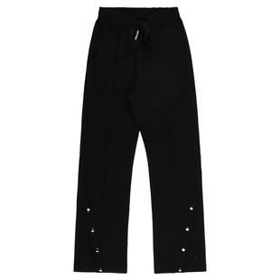 新因素XINYINSU微喇叭黑色休闲裤男垂感修身显瘦宽松弹力潮牌长裤