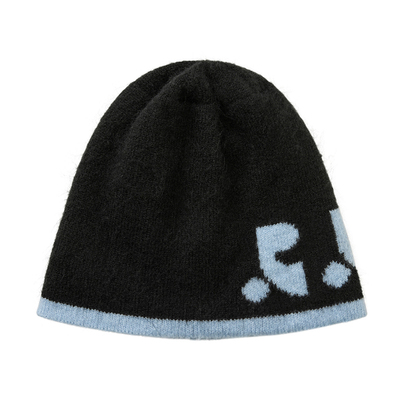 RR双面logo提花毛线保暖冷帽