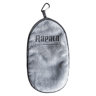 Rapala/乐伯乐路亚抓鱼加厚毛巾带挂扣不沾饵钓鱼吸水擦汗除污