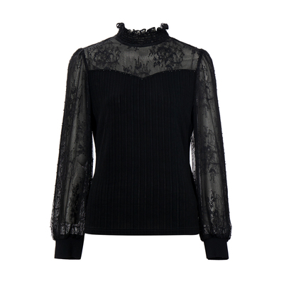 HONRN/红人蕾丝拼接打底衫上衣