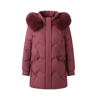 中老年妈妈羽绒服女中长款大码2025新款中老年人女装冬季加厚外套