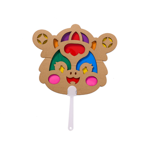 户外游玩镂空光影扇子新春创意粘贴卡通Q版小马儿童手工DIY材料包