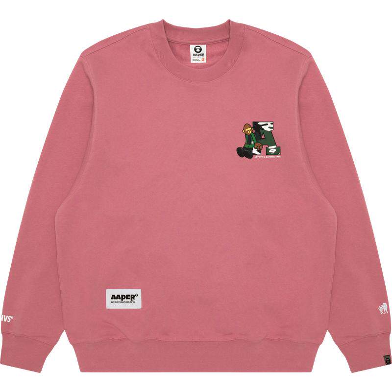 Aape旗舰男装春秋迷彩猿人军团印花潮流休闲圆领卫衣C343XXN