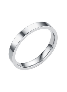 钛钢不掉色简约光面素圈戒指男