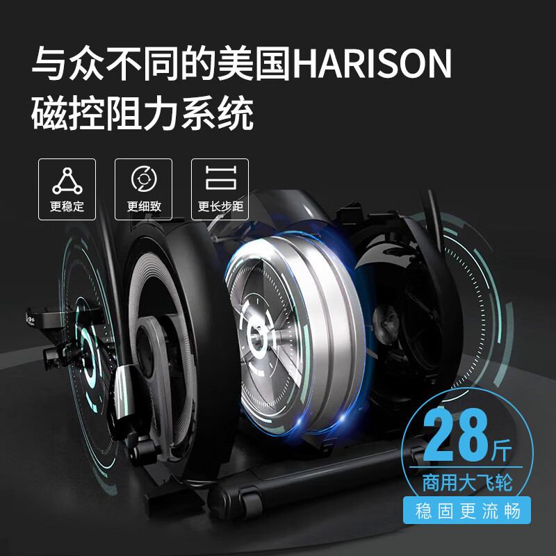 HARISON汉臣智能椭圆机家用椭圆仪太空漫步机健身房专用E1507eco