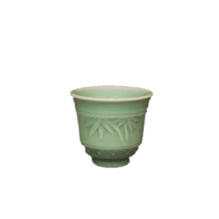 正宗真品 上垟龙泉老青瓷 80年代竹节小茶杯手工瓷小酒杯茶具推荐