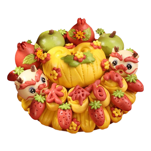 胶东花饽饽醒狮糕点宝宝周岁生日馒头百日百天百岁花馍馍蛋糕面点